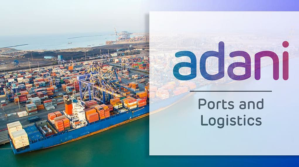 Adani Ports container terminal with cargo ship and logistics operations at seaport – Adani Ports and Special Economic Zone